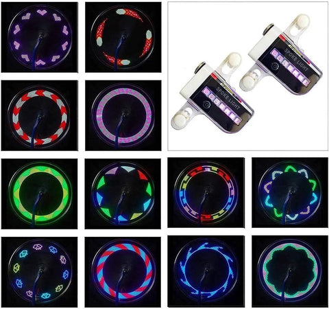 Waterproof LED Spoke Lights For Bikes Two Pack, Ultra Bright RGB Wheel Lights With 30 Changeable Patterns