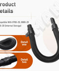 Beef Up Your 18V Packout Wet Dry Vacuum With This Hose Replacement For 2.5 Gallon Setup Fits 0880-20 0970-20 0780-20 Internal Storage