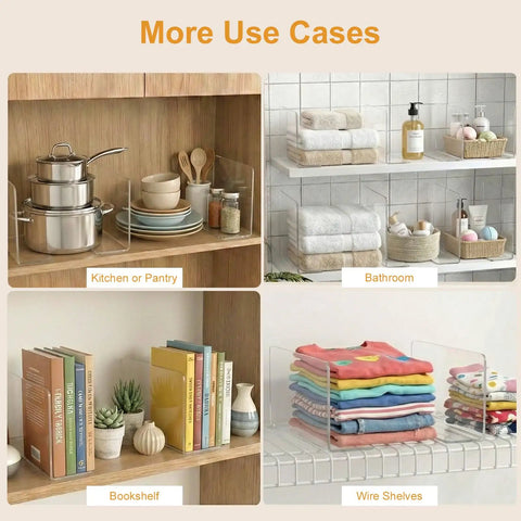Top Rated Shelf Dividers For Closets And Dressers Compact Six Inch Vertical Blocks in kitchen and bathroom setups.