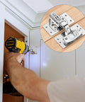 Installing Two Pack Heavy Duty Cabinet Hinges Repair Plates Kit 90x47mm Stainless Steel Hinge Repair Brackets on kitchen cupboard