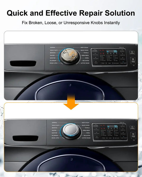 Universal Laundry Appliance Control Knob Replacement For Samsung Washers And Dryers Easy Install before and after installation view