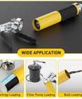 Workhorse Heavy Duty Grease Gun Kit With Hose Coupler showing wide application methods