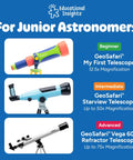 For Junior Astronomers Educational Insights Beginner Kids Telescope For Astronomy With 10x To 50x Adjustable Magnification, Easy Setup For Stargazing And Planet Viewing, Kid Friendly Home Or Classroom STEM Gift For Ages 7 Plus