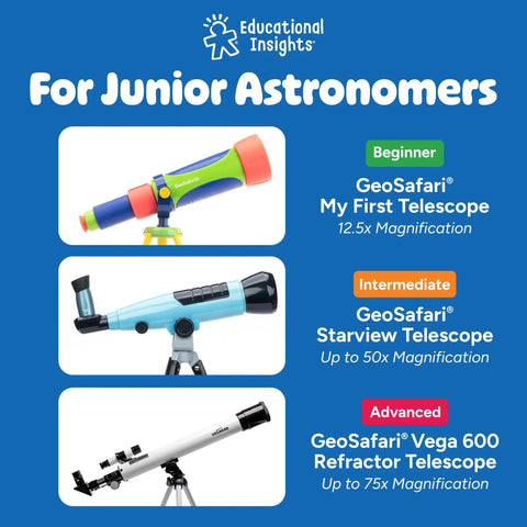 For Junior Astronomers Educational Insights Beginner Kids Telescope For Astronomy With 10x To 50x Adjustable Magnification, Easy Setup For Stargazing And Planet Viewing, Kid Friendly Home Or Classroom STEM Gift For Ages 7 Plus