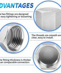 Advantages of 304 Stainless Steel 1/4 Inch NPT Female Hex End Cap Pipe Fitting Thread Adapter Pack Of 12