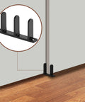 4 Pack Sliding Closet Door Floor Guides Universal ABS Bottom Guides For 1-3/8 Inch Thick Doors installed on wood floor