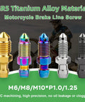Tough As Nails Rust Free Titanium Brake Bleeder Bolts For Motorcycle Calipers in various finishes and sizes M6/M8/M10.