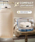 MOJOCO portable white compact clothes dryer with control panel front view