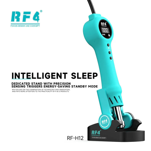 Integrated Hot Air Rework Gun With Sleep Dock For Tight Spaces, Up To 500 Degrees, LCD Display, Auto Sleep When Docked