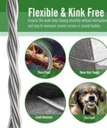 304 Stainless Steel Garden Hose 20 Ft With Female To Male Metal Connector No Leakage Built To Last Flexible Lightweight Kink Free Water Hose Easy To Use And Store Today image with thorn proof, pet proof, crush resistant and never kink tangle features.