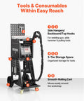 Beefed Up Stud Welder Dent Puller Kit With Welding Cart, 3KW Spot Welder, Twin Guns, workshop storage features