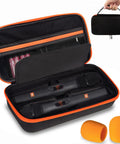 Heavy Duty Dual Wireless Microphone Case For Two Mic Systems With Tough Hard Shell And Soft Lining Plus Dual EVA Trays