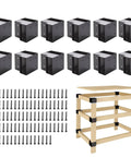 Heavy Duty Workbench Bracket Kit 12 Pc Three Way Right Angle Corner Braces For DIY Built To Last For Standard 2x4 Lumber