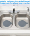 M METERXITY 2-Pack 5.9 in Silicone Tub Stopper, Bathtub Drain Stopper in a sink, sealing drain openings for water retention.
