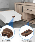 Heavy Duty Center Mount Drawer Slide Replacement For Standard Rite Trak Number One Six Eight Tracks with brown nylon rollers shown on a dresser.