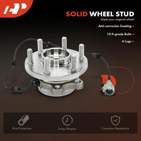 Heavy Duty Front Wheel Bearing And Hub Assembly With ABS For 4WD Nissan Frontier 2005 2019 Pathfinder 2005 2012 Xterra Six Lug Replacement Wheel Hub