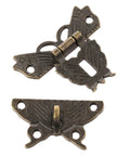 Old School Antique Butterfly Box Hasp Lock with Screws 50x43mm vintage jewelry box latch iron construction classic decor hardware
