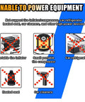 Image showing equipment that 12V AC To DC Power Adapter, 24 Watt Car Cigarette Lighter Plug cannot power, including inflators and cleaners.