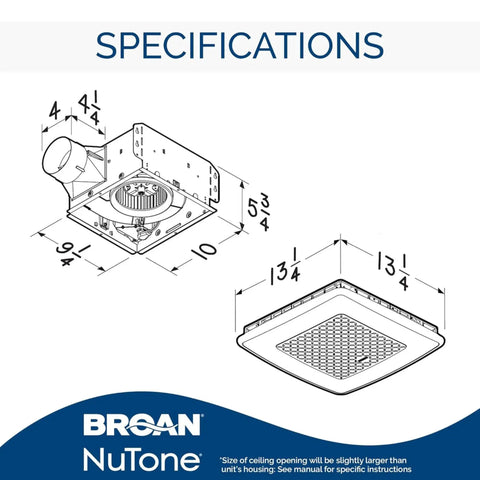 Super Quiet Bathroom Ventilation Fan With 110 Cfm Airflow And Vibrant Led Lighting, Energy Star Rated For Zero Sweat Humidity Pull And Snappy Fog Wipe Off, Solid Home Staple With Whisper Quiet Motor And Crisp White Cover