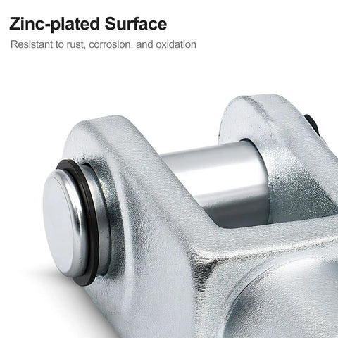 Close-up of Y Type Foot Mount Flange for SC63 Pneumatic Cylinders 63mm bore with zinc-plated rust-resistant surface.