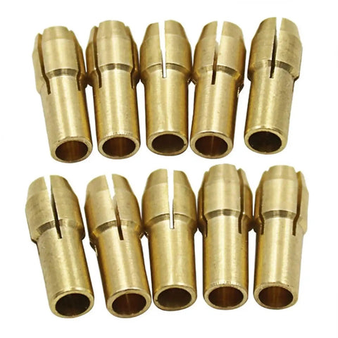 4 Premium Brass Collet Chuck Adapters In 2.4 And 3 Millimeter For Your Mini Rotary Power Tool, set of 10 brass collet chucks.