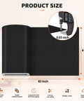 Black Leather Repair Tape Kit for Furniture and Car Interiors, 4x63 Inch Self Adhesive Leather Patch shown with thickness measurement.