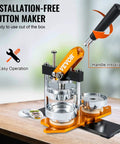 75 Mm Button Maker Kit Punch Press for DIY Badges and Crafts with easy handle installation on a wooden surface