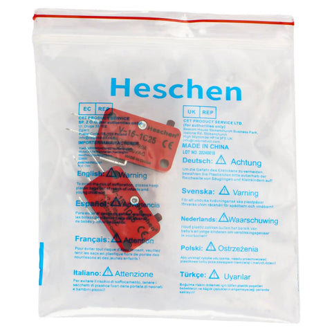 Hella Tough Spdt Micro Switch With Pin Plunger Actuator And Quick Connect Terminals Killer 15 Amp Snap Action Limit Switch in clear packaging.