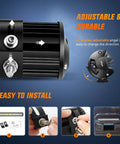 Close-up of 20Inch 420W LED Light Bar Triple Row Flood Spot Combo showing adjustable mount and installation steps