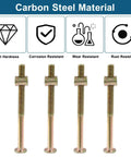 Rock Solid Bunk Bed Bolts Packed With Eight M8 Thread Hex Fasteners And Matching Bronze Nuts Built Different For Heavy Duty Furniture Assembly DIY Projects And Clean Room Setup That Actually Stays Tight Over Time - M8 threaded bolts made of carbon steel.