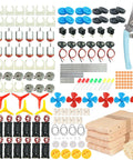 465 Piece DC Motor Kit For DIY STEM Projects With LED Lights Vanes Propeller AA Battery Holder Plastic Gears