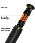 All-In-One 13-In-1 Ratcheting Screwdriver Set with impact-ready bits, in-handle bit storage, and slim cushion-grip handle.