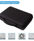 Durable EVA Hard Case For Akai MPK Mini MK3 And MPK Mini Play MK3, black with handle and zipper, shockproof and waterproof features