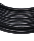 Heavy Duty Nylon Air Line 25ft One Quarter Inch OD Pneumatic Tube DOT Approved SAE J844 Airline Black Coiled Close-Up