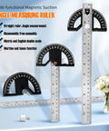Heavy Duty 8 Inch Protractor Angle Finder Carpenter Square Adjustable Aluminum Gauge With 0 To 180 Degree Swing Arm on a table
