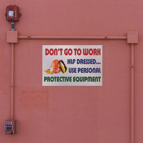 Heavy Duty PPE Decal Sticker 14X10 Inches Weatherproof Industrial Safety Sign Labels For Construction Worksites Built Tough No Nonsense Vinyl Protection Gear