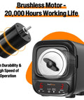 Pro Max Rock Tumbler Kit With 3Lb Capacity, Brushless Motor, showing durability and operation speed features.