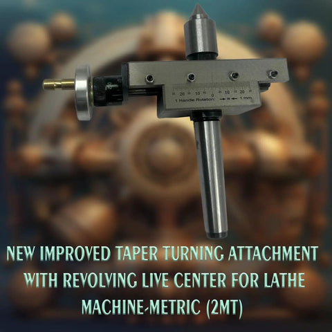Improved Taper Turning Attachment With Revolving Live Center For Lathe Machine Metric 2MT Precision Metal Turning Tool