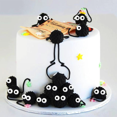 Cake with black creatures using Big Edible Candy Eyeballs 10 Mm For Bold Decorating Pack Of 2 Jars 3 Oz Each Total 6 Oz