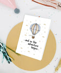 Hot Air Balloon Adventure Baby Shower Card For New Parents Funny Congratulations Card Blank Inside 8x5.3 Inch Size