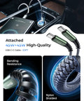 High Performance 90W Dual Usb C Car Charger PD QC Fast Charging Adapter Juices Up Phones And Tablets Smooth Road Trip Ready Dual Port Lighter Socket Power Boost with braided USB C cable.
