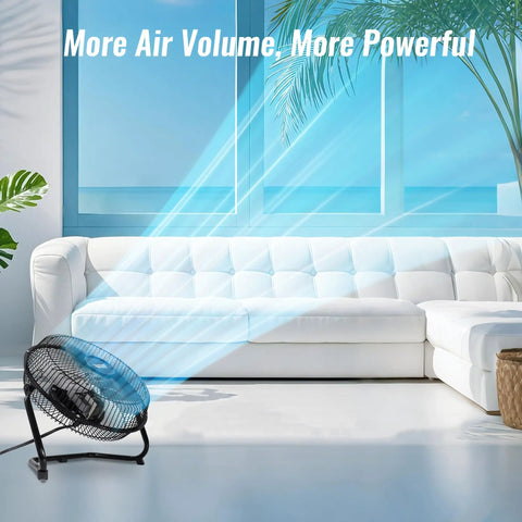 9 Inch Floor Fan With 3 Speed Settings, Portable Metal Design, Quiet Operation, 180 Degree Tilt For A Custom Breeze