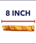 8-inch rawhide dog chew treat from 100% Made In USA Beefhide 8-Inch Rolls Chew Treats For Dogs Beef And Chicken Flavor 10 Count Pack