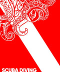 Red and white cover of Scuba Diver Log Book To Track Up To 100 Dives With Easy Fill Pages For Date Location Weather Air Level