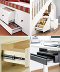 Two Sets 20 Inch Soft Close Drawer Slides Heavy Duty Side Mount Rails For Cabinets And Furniture, Quiet Smooth Closing, Durable Metal Mechanism, Easy Install, Ideal For Kitchen, Bathroom, And Workshop Drawers installed in drawers