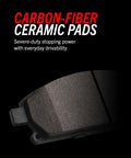Rear brake pad made of carbon-fiber ceramic with a textured friction surface