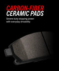 Close-up of Z36 carbon-fiber ceramic pad from Rear Brake Kit Upgrade For Cadillac Escalade 2007-2014 Silverado 1500 2007-2013