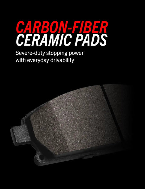 Close-up of carbon-fiber ceramic pad for Front Brake Kit for Toyota 4Runner FJ Cruiser and Tacoma 2003 2023 Upgrade.