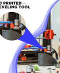 3D printed leveling tool in use with a focus on 12 Pack 3D Printer Heatbed Mounts Beefy Silicone Leveling Spacers in action