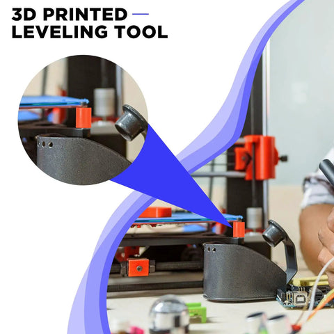 3D printed leveling tool in use with a focus on 12 Pack 3D Printer Heatbed Mounts Beefy Silicone Leveling Spacers in action